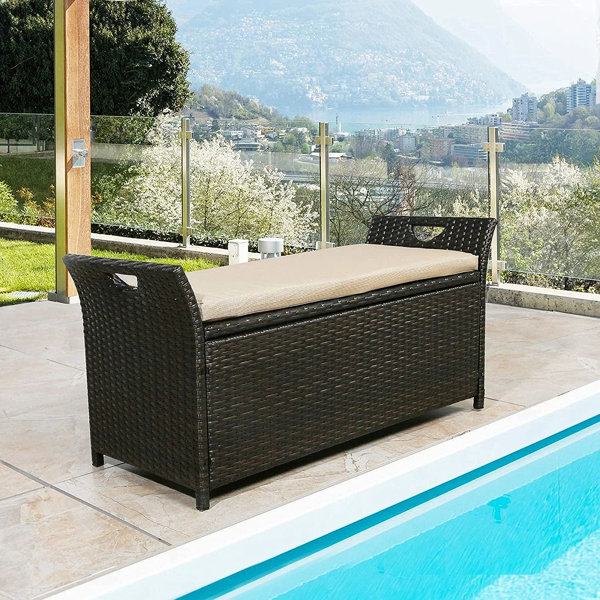 Red Barrel Studio® Darbyville Wicker Outdoor Bench | Wayfair